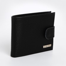 Women's wallet on the button, Textura, black color