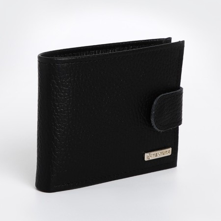 Women's wallet on the button, Textura, black color