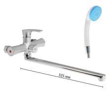 Bath mixer RMS SL126-006E, single-leaf, swivel spout, with shower set, chrome