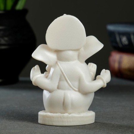 Figure "Ganesha" 11 cm white / marble baby-2