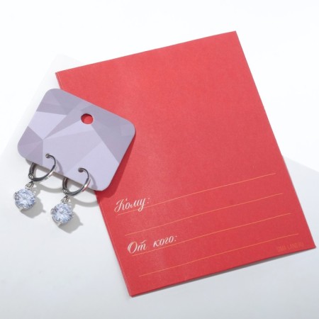Earrings with bloom rhinestones hanging, white color in silver-1