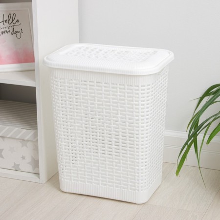Besnaya basket with a lid, 30 l, 37 × 26 × 46.5 cm, color mix-6