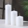 Set of candles-cylinders on the stand "Interior", 3 pcs, white