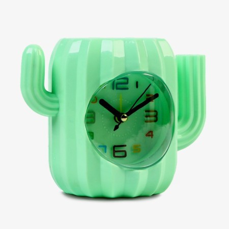 Clock - organizer with a cactus alarm clock, discrete move, D -7 cm, 11 x 13.5 cm, aa-1