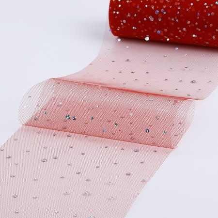 Fatin with sparkles, 15 cm, 11 ± 1 g/sq.m, 23 ± 1 m, color red No. 17-1