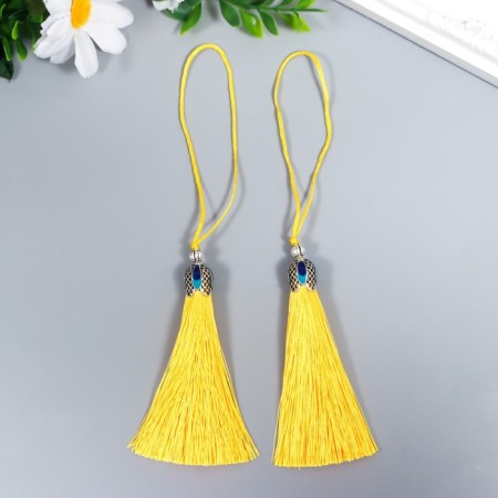 Decor for creativity Textile "Padishah brush" yellow set 2 pcs 9x1 cm