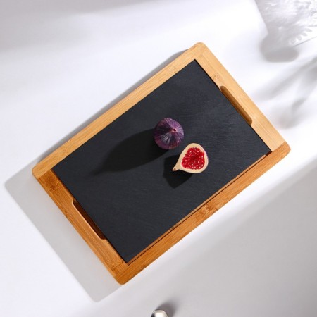 Magistro Valley, 36 × 24 cm, slate, bamboo dish-1