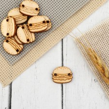 Burger wood strip, 2 × 1.5 cm