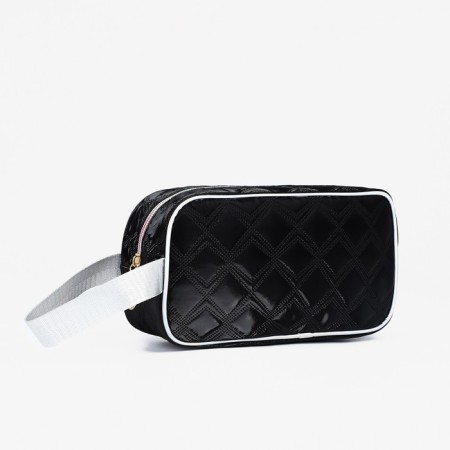 Cosmetic bag with lightning, black color