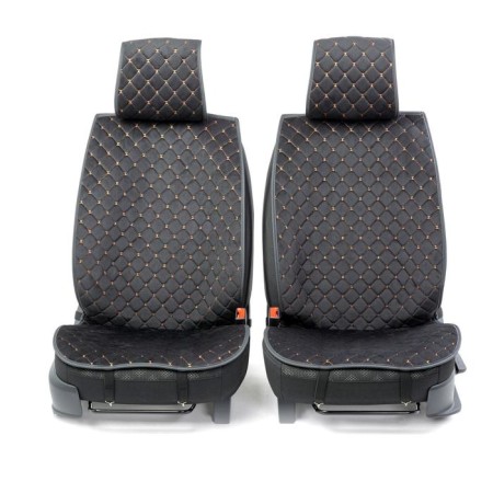 Front seats Car Performance, 2 pcs, alcantara, rhombus, black-beige-1
