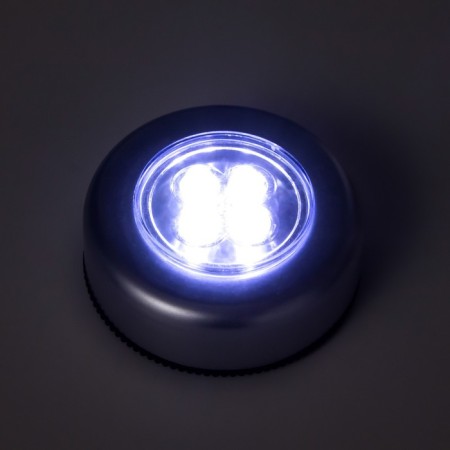 Night Pushlite "Circle" 4 diodes, 3AAA silver 2.5x6.5x6.5 cm Risalux-3
