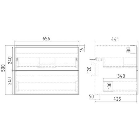 Viant Viant "Sofia" 2 boxes, suspended, 425x655x500 mm, with COMO 70 shell-4