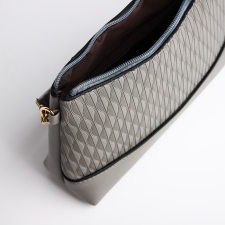 Bag Cross-Bodi with a zipper, gray color-5