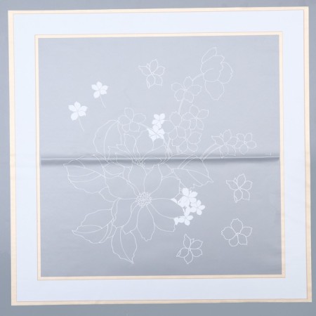 Matte flowers film, "Flowers with a border", 58x58cm, white-2