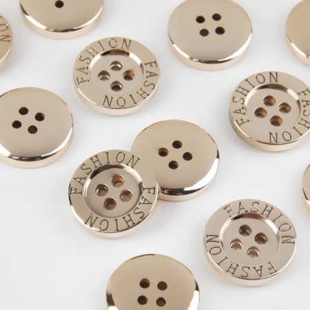 Button, 4 punctures, d = 18 mm, gold color-1
