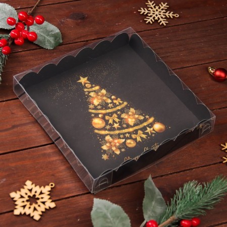 Bearbox "Festive Christmas tree", 18 x 18 x 3 cm