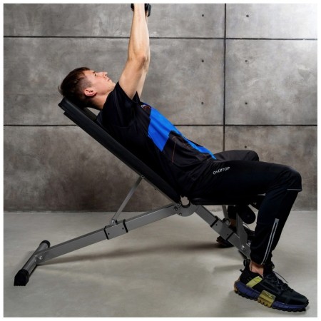 The bench is powerful, folding, with adjustable inclination-7
