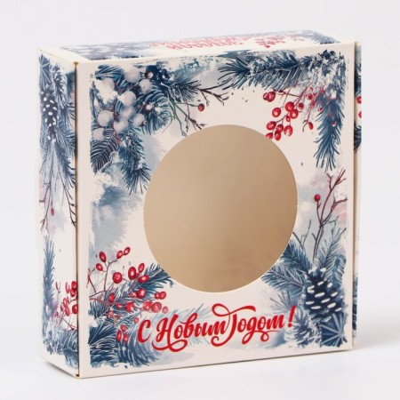 Gift box team with the window "Make desire", 10 x 10 x 3 cm-1