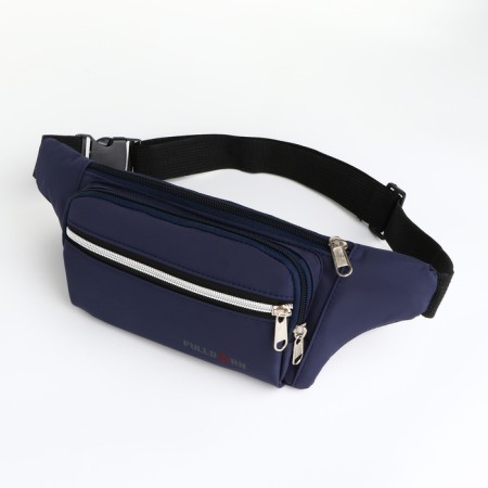 Lightning waist bag, 2 outer pockets, blue color