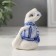 Souvenir Ceramics "Snake with Treasure" White-blue set 3 pcs 4.5x4.8x7 cm