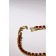 Bracelet with rhinestones "shining" thin thread, red color in gold, 18 cm