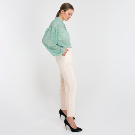 Women's pants Minaku: Green Trend Milk Color, Rr. 42-1