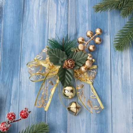 Christmas tree decoration "New Year's Style" Bant Transparent, 16x12 cm, gold