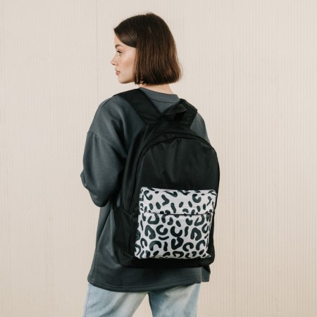 Backpack School Youth "Leopard", 33x13x37, lightning department, n/pocket, black-9