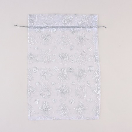 Gift bag “Happy New Year”, organza, red, 20 x 30 cm, new year-5