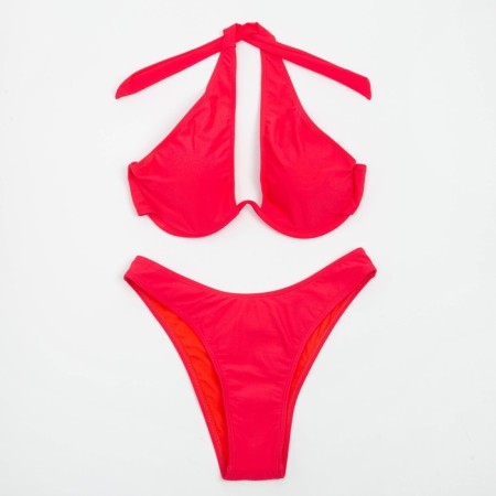 Swimsuit female separate minku color red, size 46-6