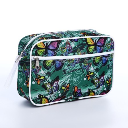 Lightning cosmetic bag, green color