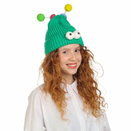 Carnival hat "Eye-player" with horns of pr 56-58, green color-2