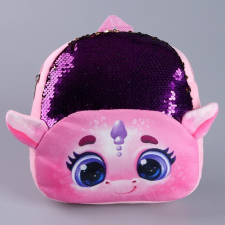 Baby backpack with sequins "Pink Dragon", p. 23 × 28 cm-1