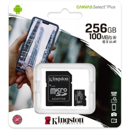 Microsdxcccc Map 256GB KingSton SDCS2/256GB Canvas Select Plus + Adapter-2