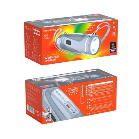 Portable column Borofone BR7, 5 W, 1200 mAh, BT5.0, flashlight, gray-3