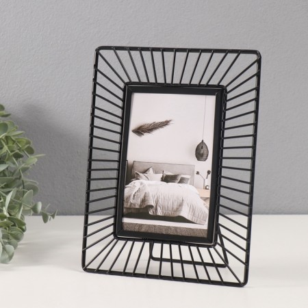 Photo frame metal in 1 photo 10x15 cm "Sun" black 18x23.7 cm-1