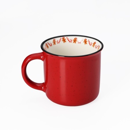 Porcelain share mug "New Year's mood", 380 ml, red color-1