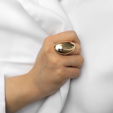 Ring Metal "Trend" Obval is large, gloss, color gold, size 16-3