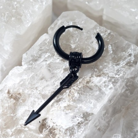 Piercing in the ear "Ring" arrow, d = 12 mm, black color-2