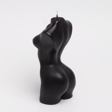 Figure candle "Women's bust", 6x14 cm, black, 4 hours-3