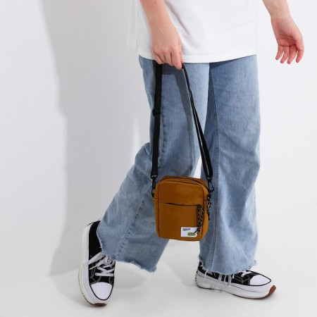 Youth bag with zipper, external pocket, mustard color-6