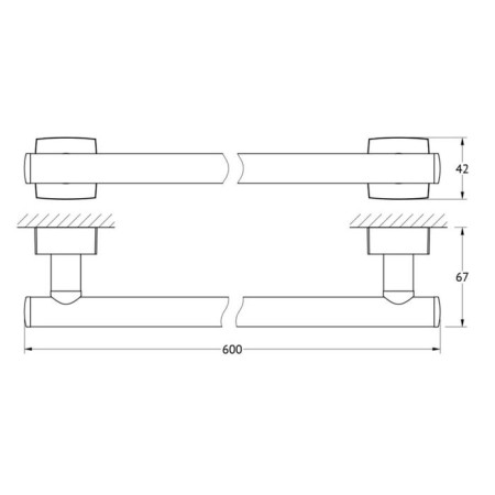 A towel rod 60 cm, chrome, fbs-1