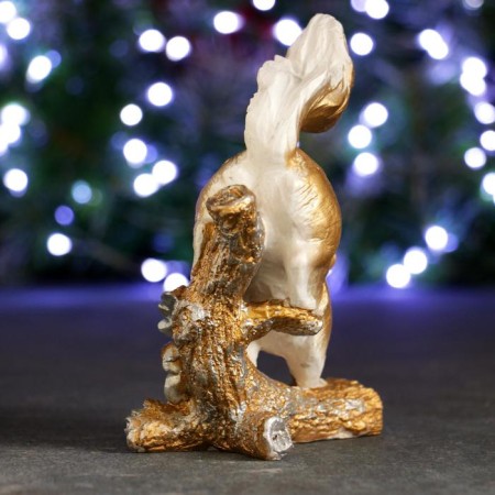 New Year's figure "Squirrel on a branch" Gold, 7x13x16cm-2