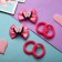 Sofia hair set (4 elastic bands, 2 clamps) Bow's bow, pink