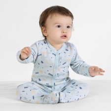 Комбинезон детский с закрытыми ножками «Горошинка», рост 74 см, цвет голубой