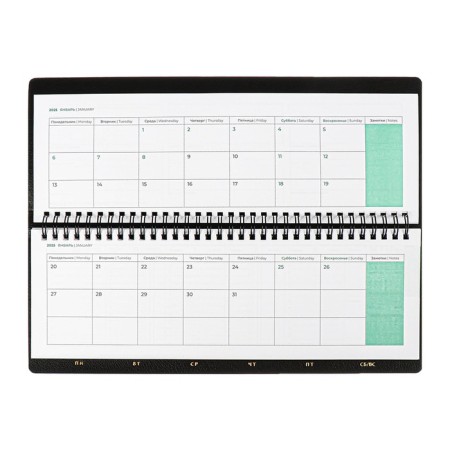 Dated 2025 planning, Escalada, 76 sheets, on the crest, integral cover, artificial leather, foil embossing, block 70, black, 310 x115mm-8