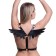 BDSM Podsm Oka-hips, with wings, on the chest, eco-leather, size OS, black