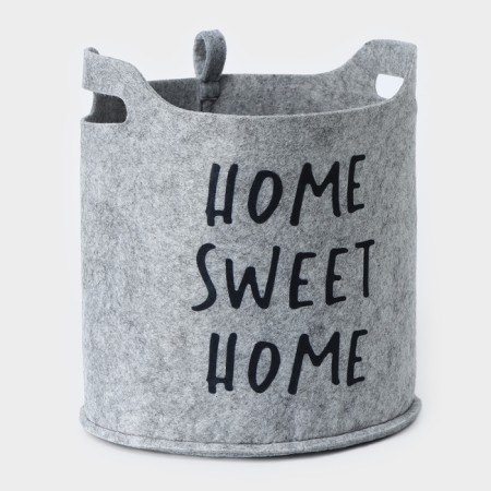 Sweet Home storage basket, 25 × 20 × 22 cm, gray color