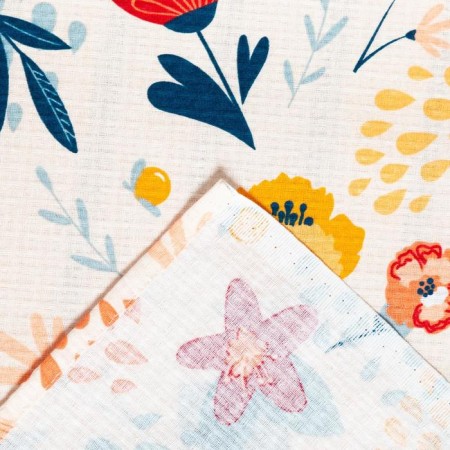 Bath sheet "Flower Field" 150x180 ± 5 cm, 100% cotton, waffle canvas, 160 g/m2-3