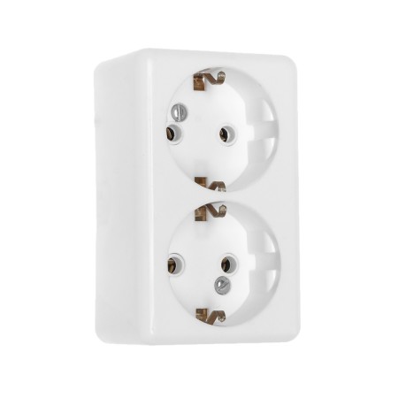 Rosette "Elect" RS 16-011, 16 A, 250 V, double, open, with salary, white